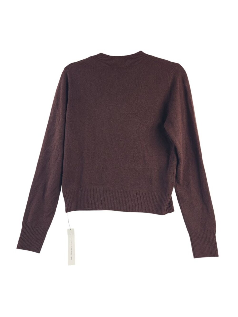 NEW Reformation Nikki Crewneck Cashmere Sweater In Mahogany Sz XS - Picture 8 of 8